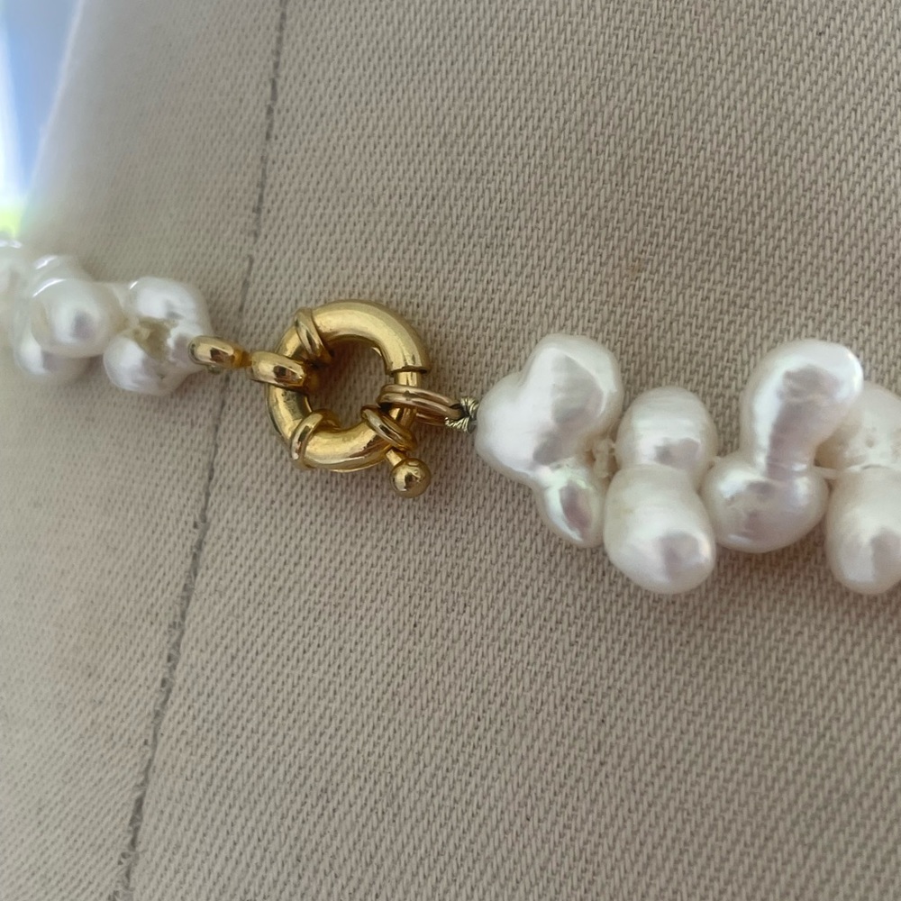 Biwa Stick Pearl Necklace Handmade USA New with Tag - Picture 6 of 6
